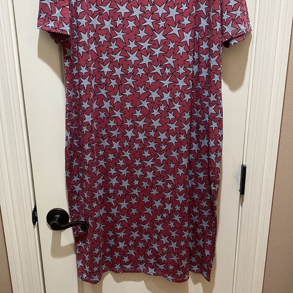⭐️Stars⭐️ LuLaRoe Sz:3XL “Julia” Grey/Red Dress, Excellent Condition, Never Worn - Picture 3 of 5